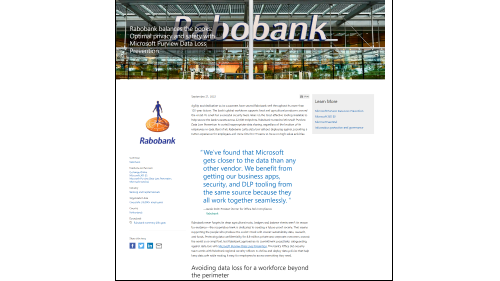 Featured image for “Rabobank balances the books with Microsoft Purview Data Loss Prevention”